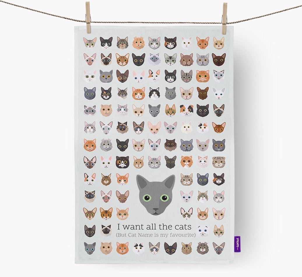 'I Want All the Dogs' - Personalised {breedFullName} Tea Towel