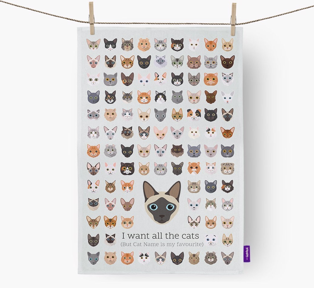 'I Want All the Dogs' - Personalised {breedFullName} Tea Towel