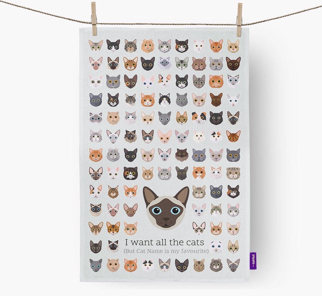 'I Want All the Dogs' - Personalised {breedFullName} Tea Towel