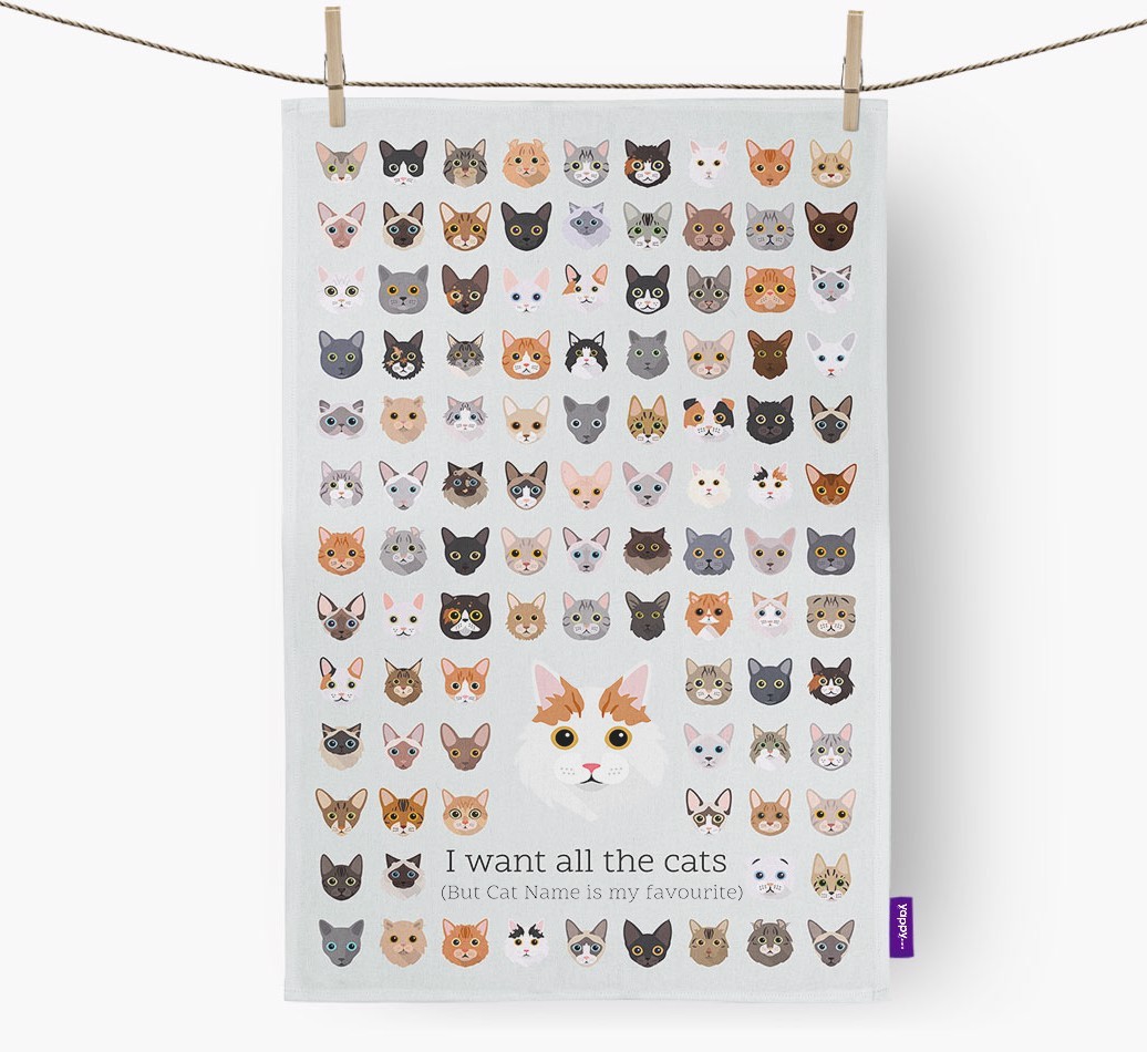 'I Want All the Dogs' - Personalised {breedFullName} Tea Towel