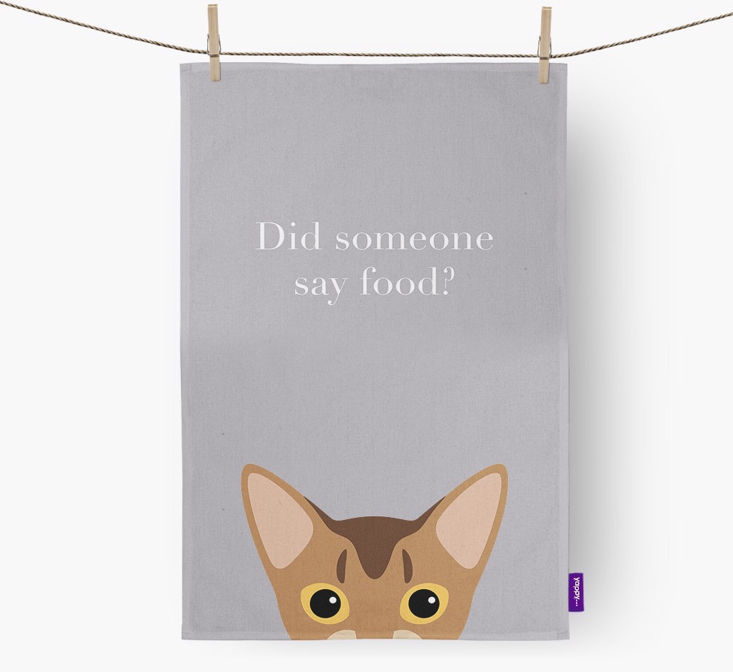 'Did Someone Say Food?' - Personalised {breedFullName} Tea Towel