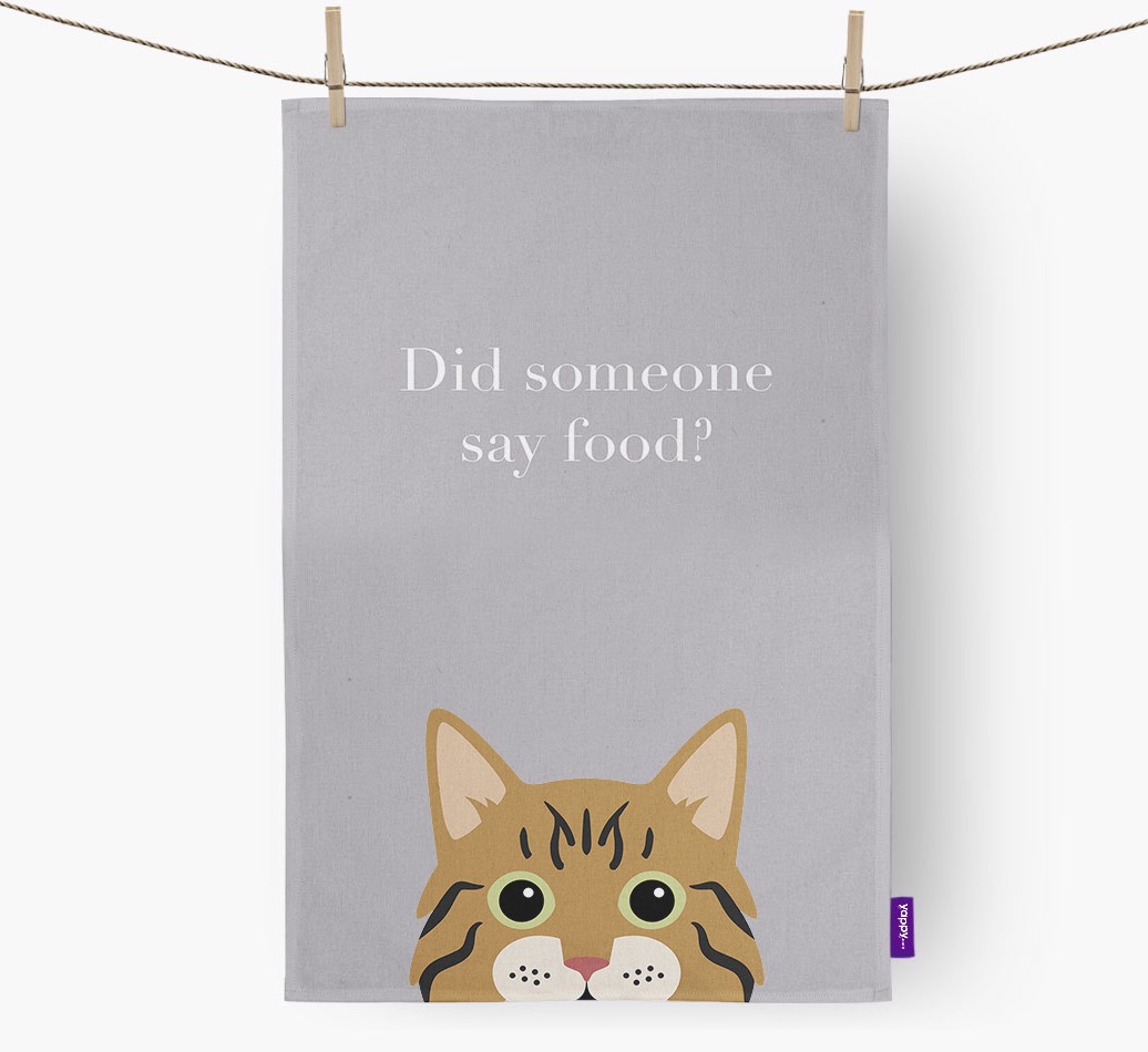 'Did Someone Say Food?' - Personalised {breedFullName} Tea Towel