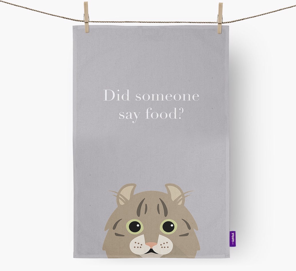 'Did Someone Say Food?' - Personalised {breedFullName} Tea Towel
