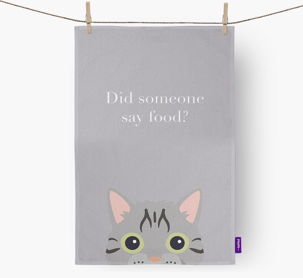 'Did Someone Say Food?' - Personalised {breedFullName} Tea Towel