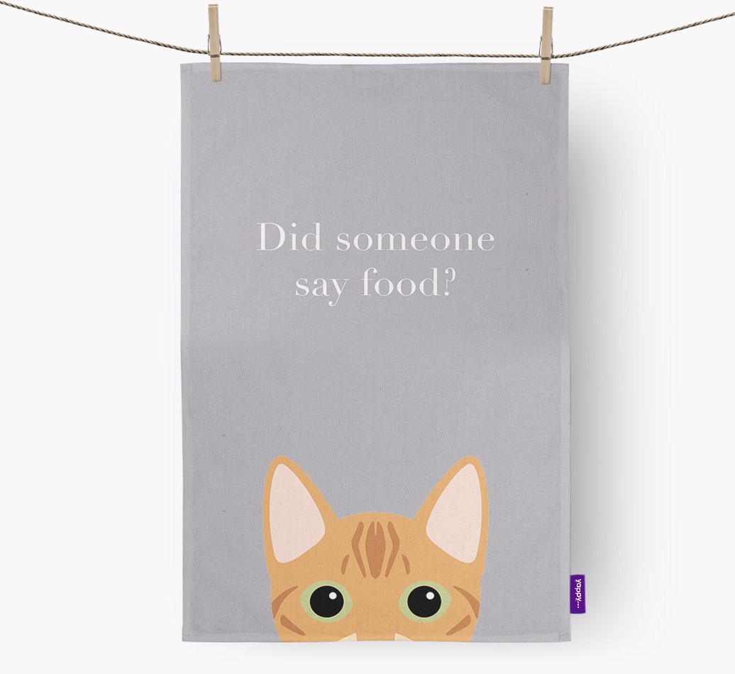 'Did Someone Say Food?' - Personalised {breedFullName} Tea Towel