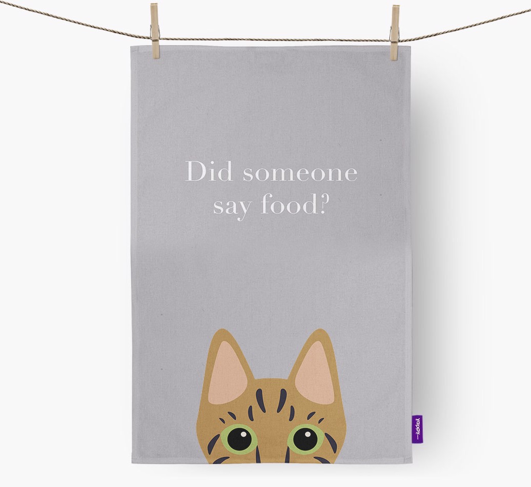 'Did Someone Say Food?' - Personalised {breedFullName} Tea Towel