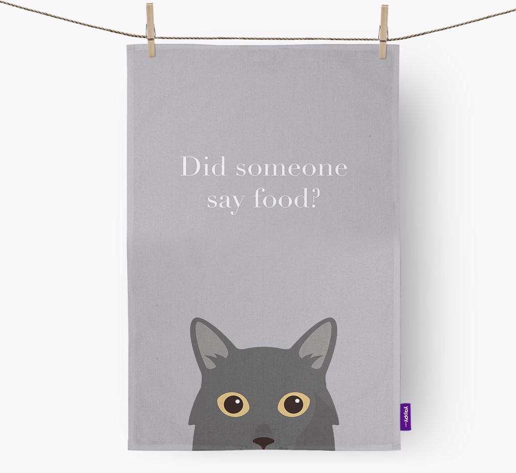 'Did Someone Say Food?' - Personalised {breedFullName} Tea Towel