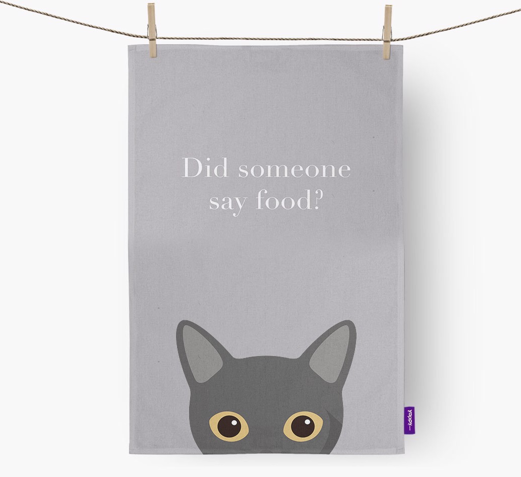 'Did Someone Say Food?' - Personalised {breedFullName} Tea Towel