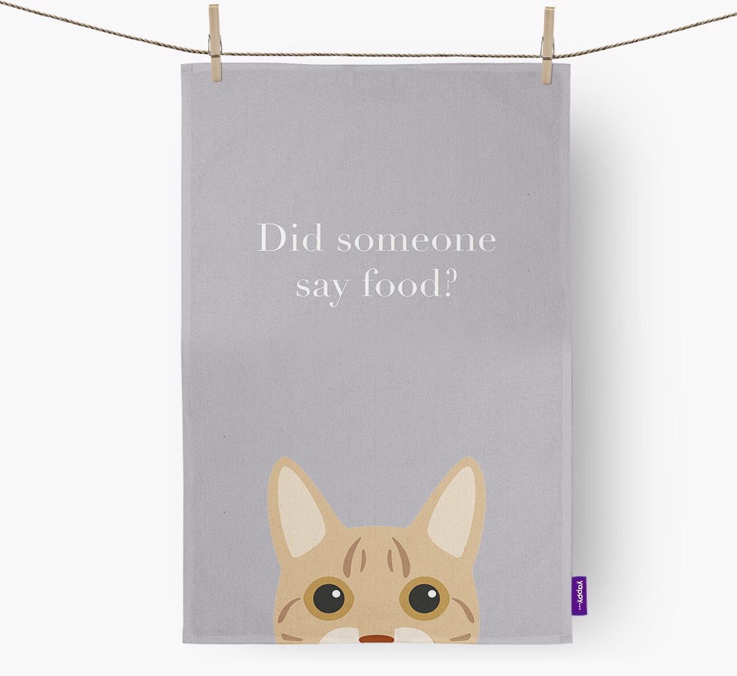 'Did Someone Say Food?' - Personalised {breedFullName} Tea Towel