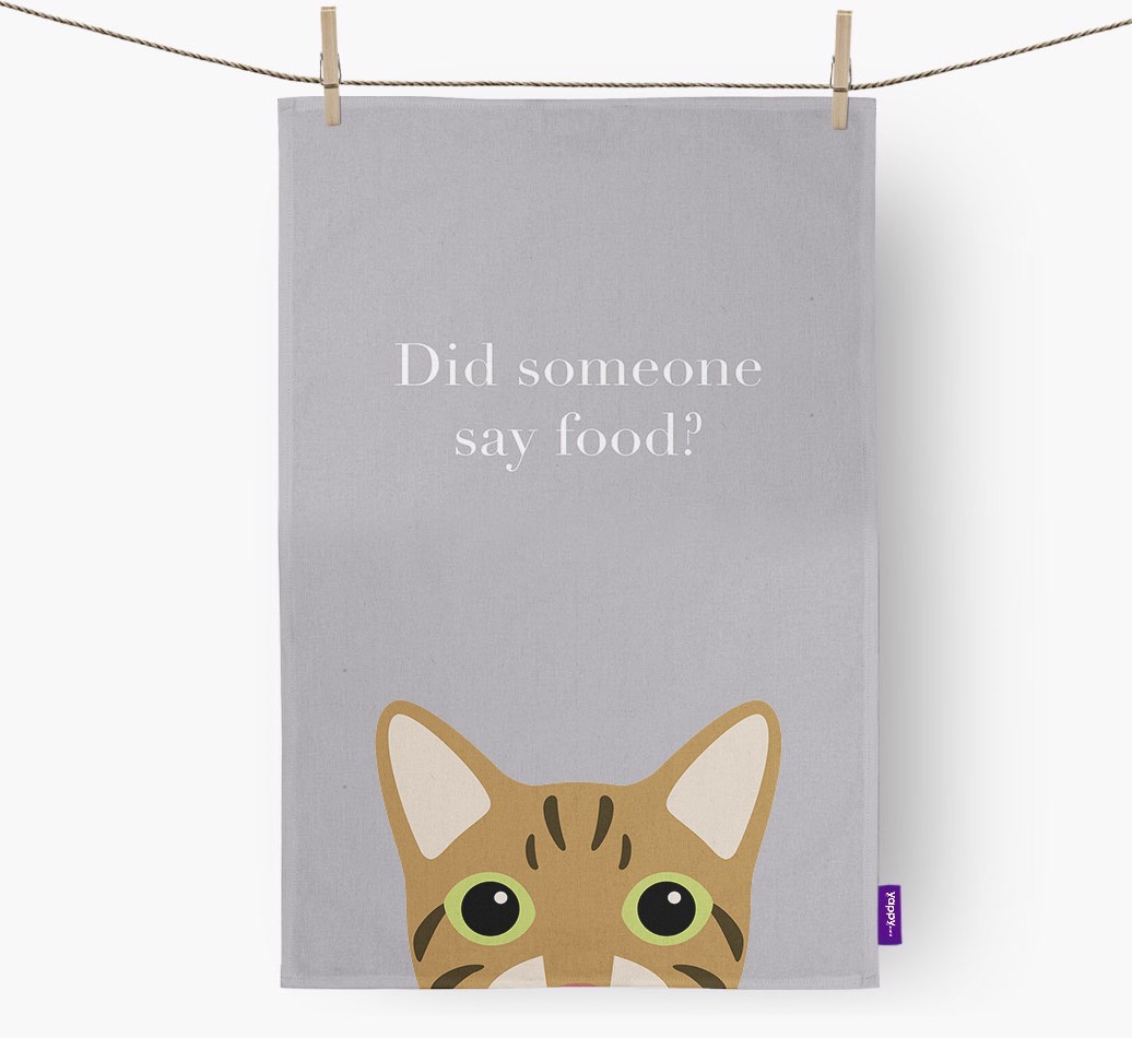 'Did Someone Say Food?' - Personalised {breedFullName} Tea Towel