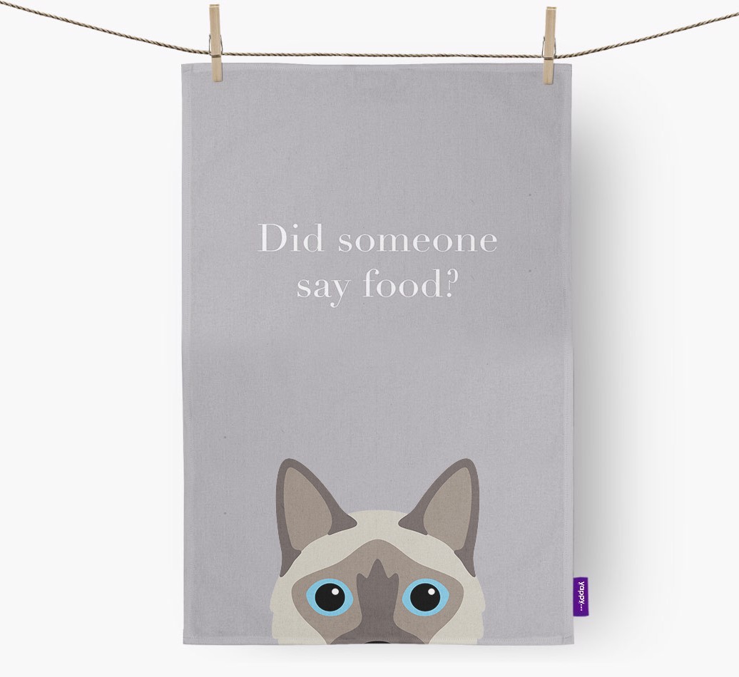 'Did Someone Say Food?' - Personalised {breedFullName} Tea Towel