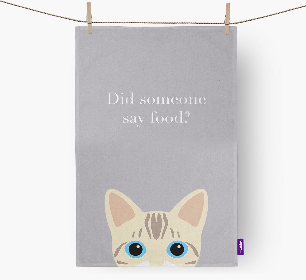 'Did Someone Say Food?' - Personalised {breedFullName} Tea Towel