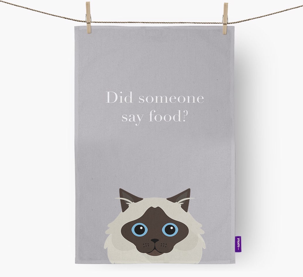 'Did Someone Say Food?' - Personalised {breedFullName} Tea Towel