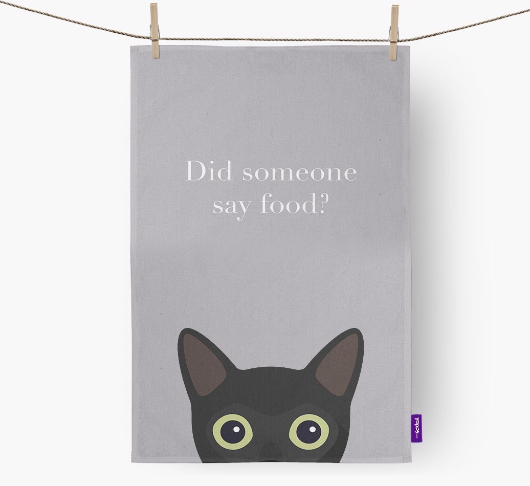 'Did Someone Say Food?' - Personalised {breedFullName} Tea Towel