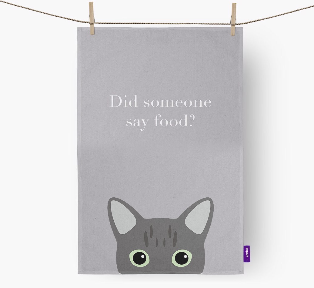 'Did Someone Say Food?' - Personalised {breedFullName} Tea Towel