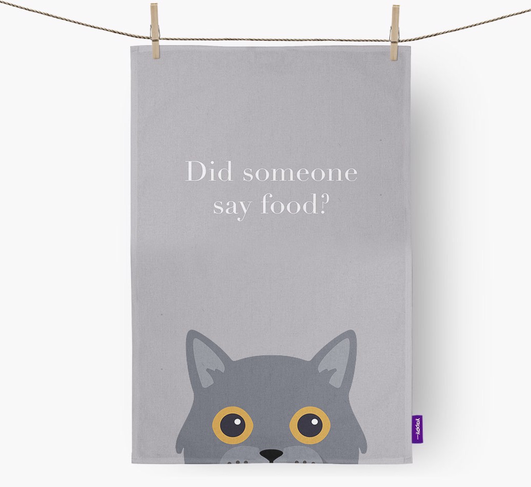 'Did Someone Say Food?' - Personalised {breedFullName} Tea Towel