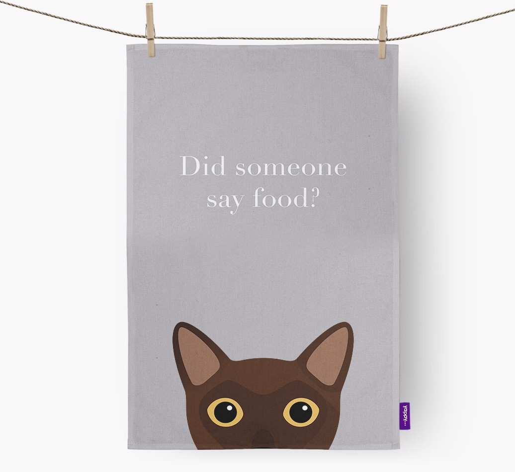 'Did Someone Say Food?' - Personalised {breedFullName} Tea Towel