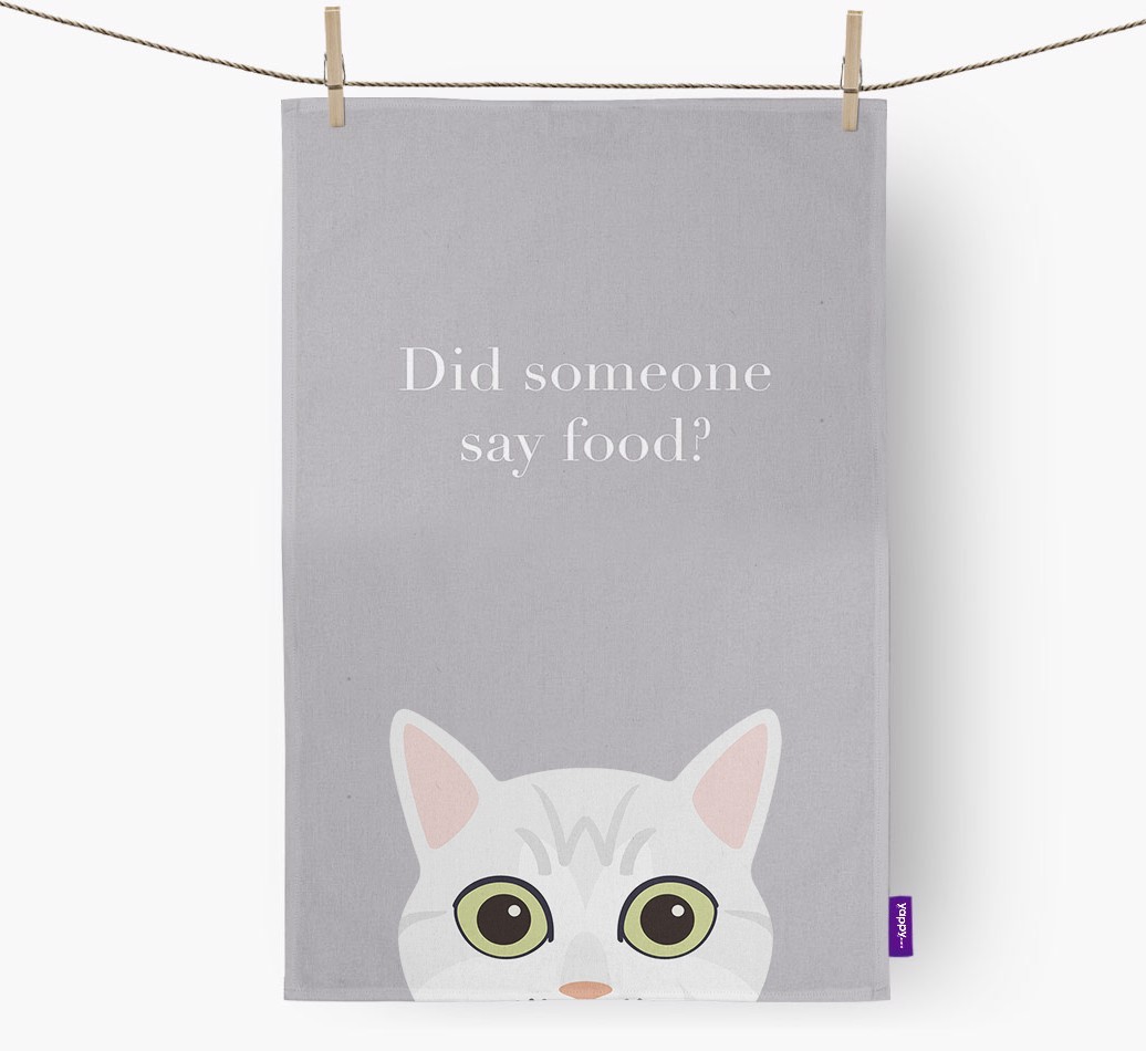 'Did Someone Say Food?' - Personalised {breedFullName} Tea Towel