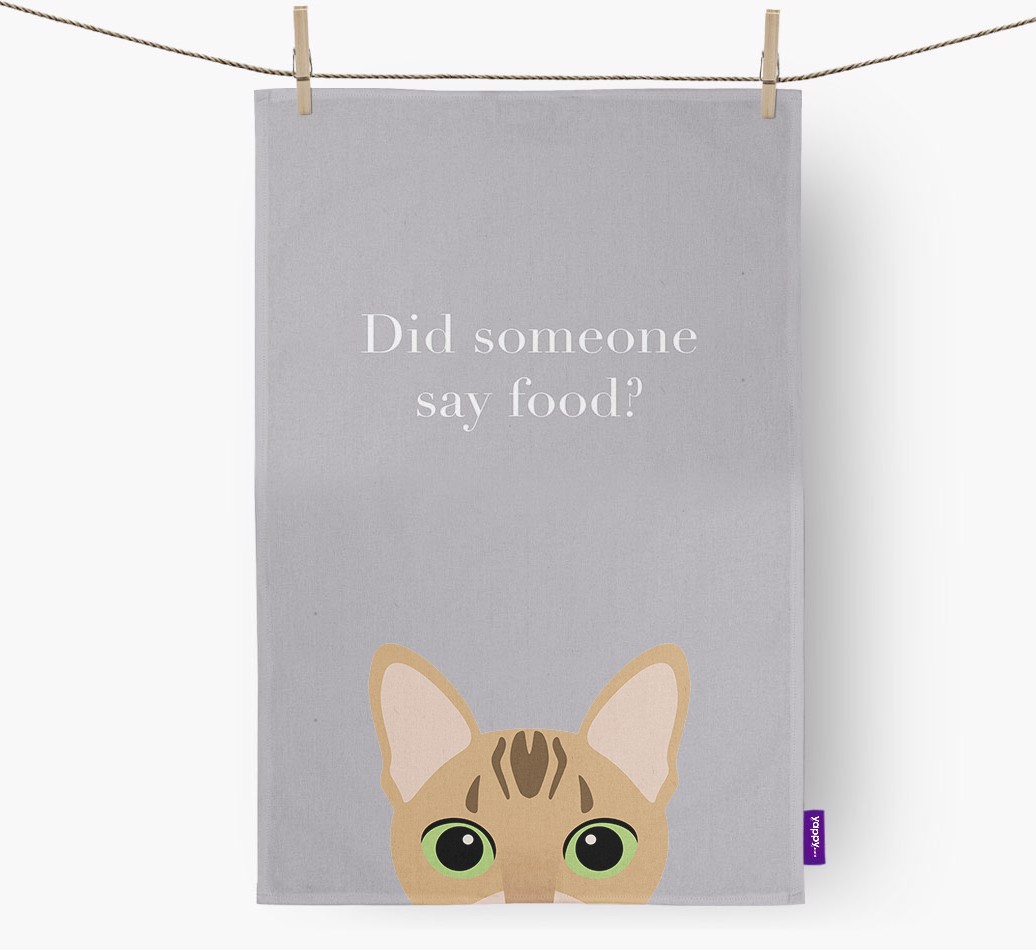'Did Someone Say Food?' - Personalised {breedFullName} Tea Towel