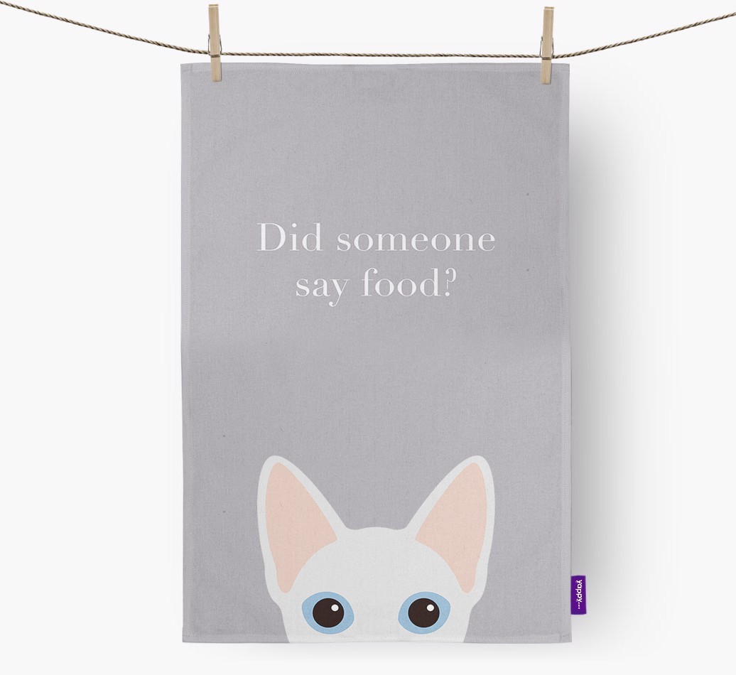 'Did Someone Say Food?' - Personalised {breedFullName} Tea Towel
