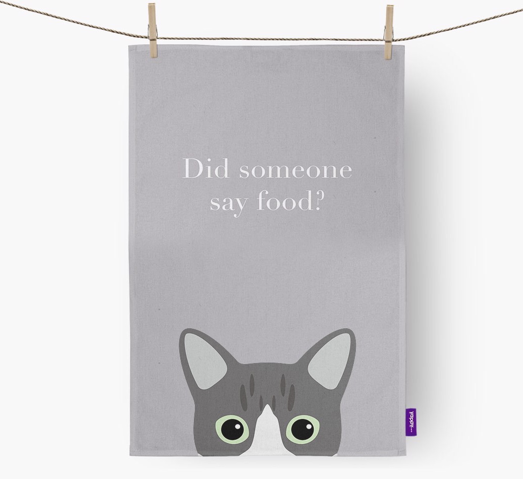 'Did Someone Say Food?' - Personalised {breedFullName} Tea Towel