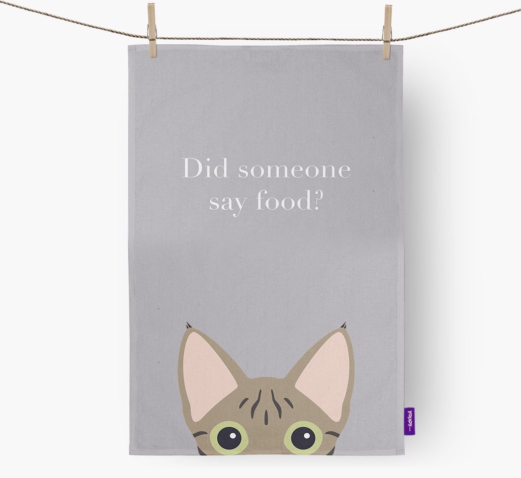 'Did Someone Say Food?' - Personalised {breedFullName} Tea Towel