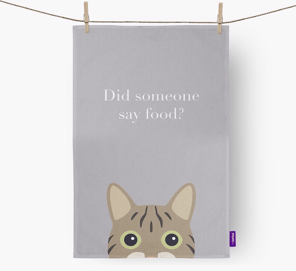 'Did Someone Say Food?' - Personalised {breedFullName} Tea Towel