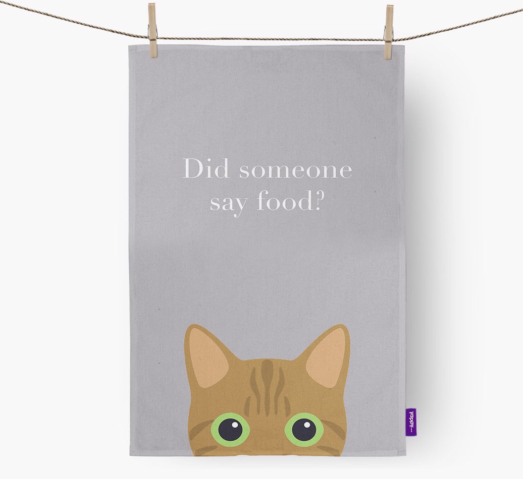 'Did Someone Say Food?' - Personalised {breedFullName} Tea Towel