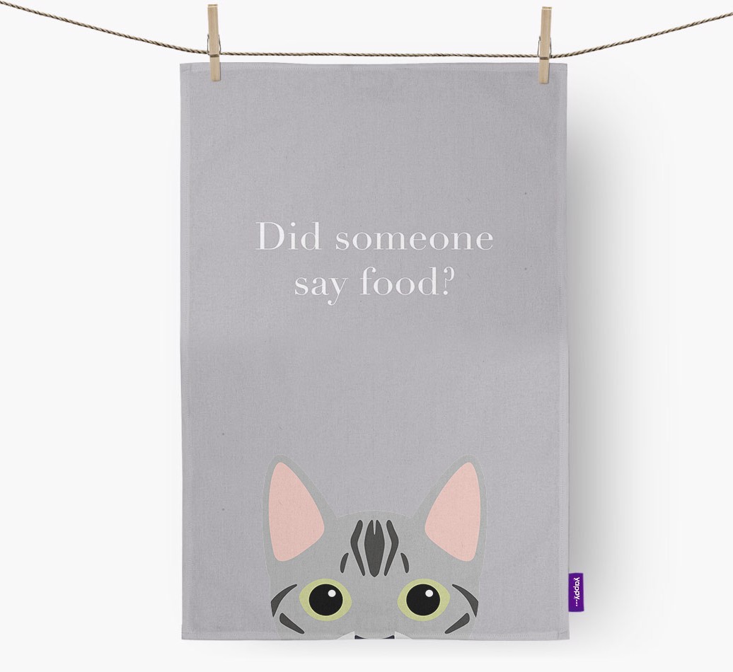 'Did Someone Say Food?' - Personalised {breedFullName} Tea Towel