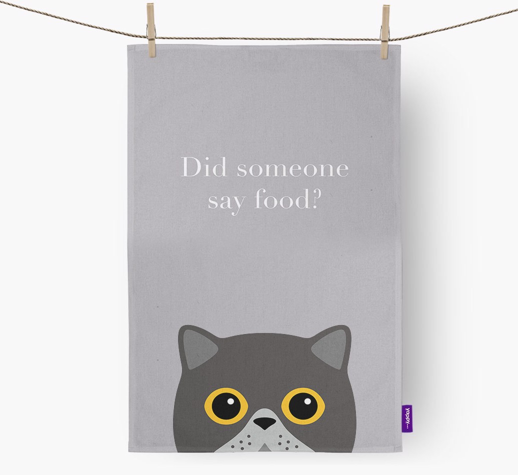 'Did Someone Say Food?' - Personalised {breedFullName} Tea Towel