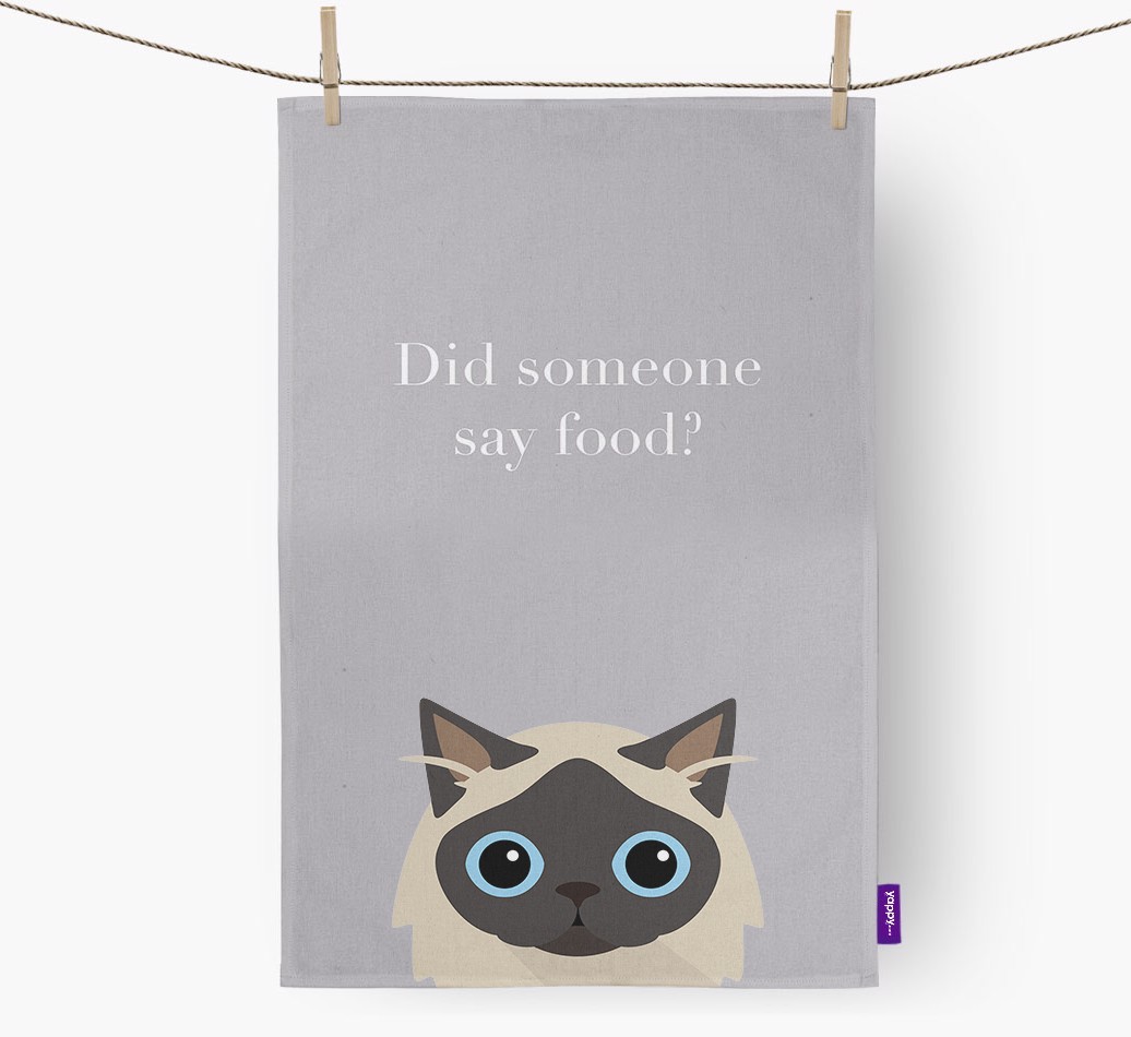 'Did Someone Say Food?' - Personalised {breedFullName} Tea Towel