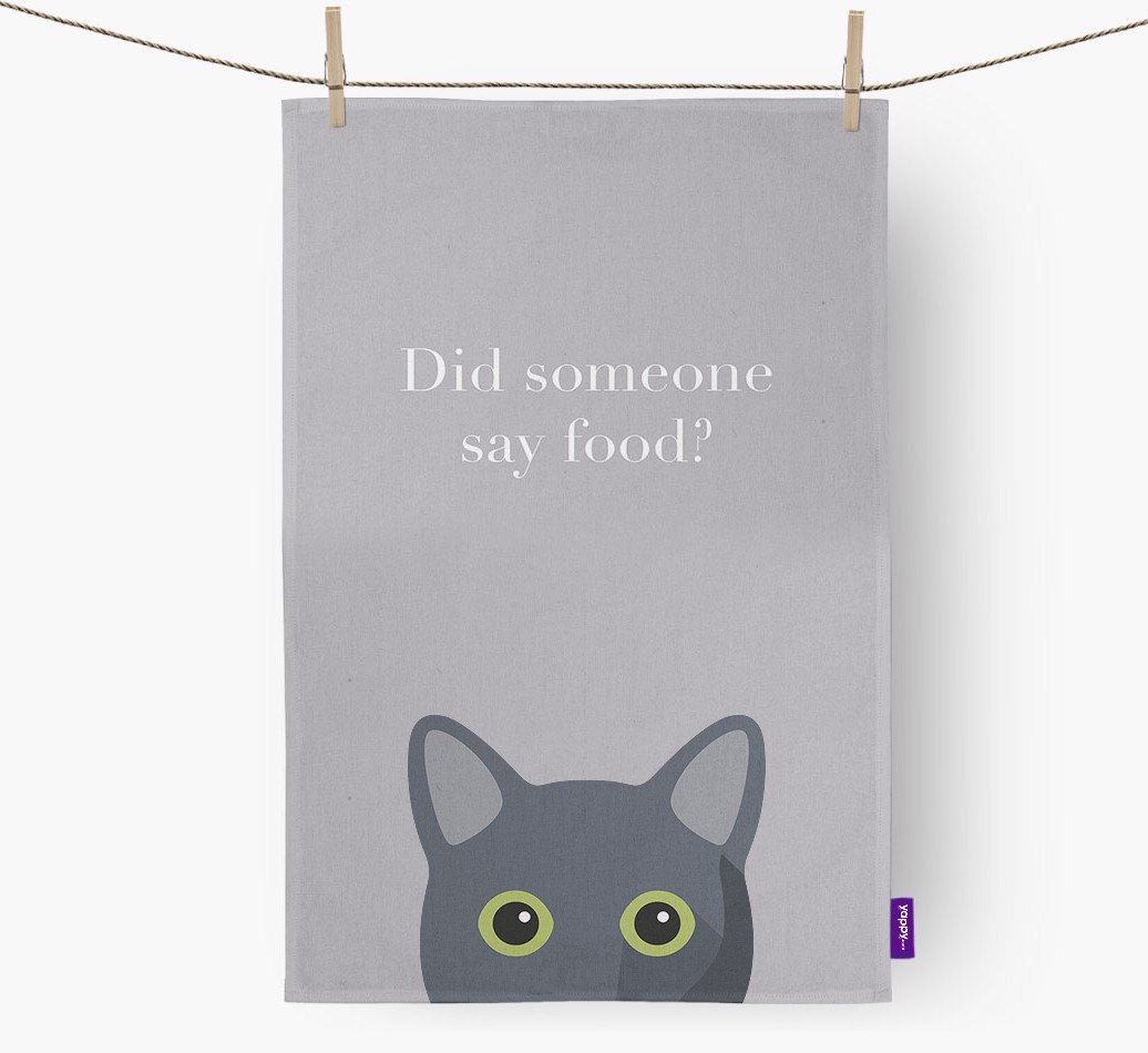 'Did Someone Say Food?' - Personalised {breedFullName} Tea Towel