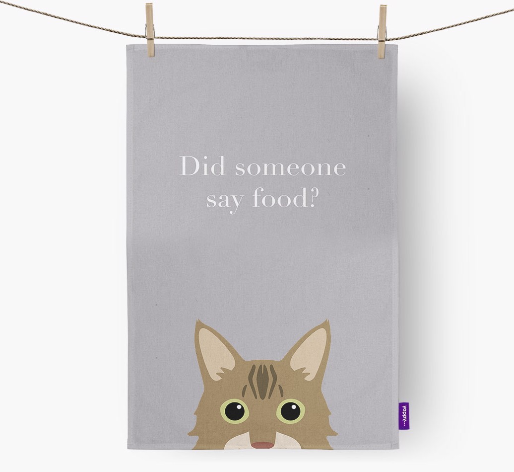 'Did Someone Say Food?' - Personalised {breedFullName} Tea Towel