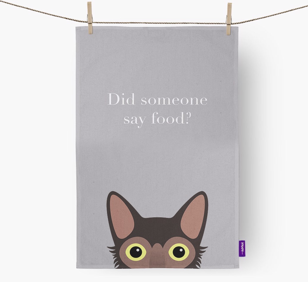 'Did Someone Say Food?' - Personalised {breedFullName} Tea Towel