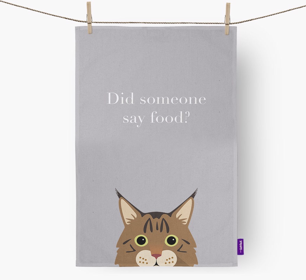 'Did Someone Say Food?' - Personalised {breedFullName} Tea Towel