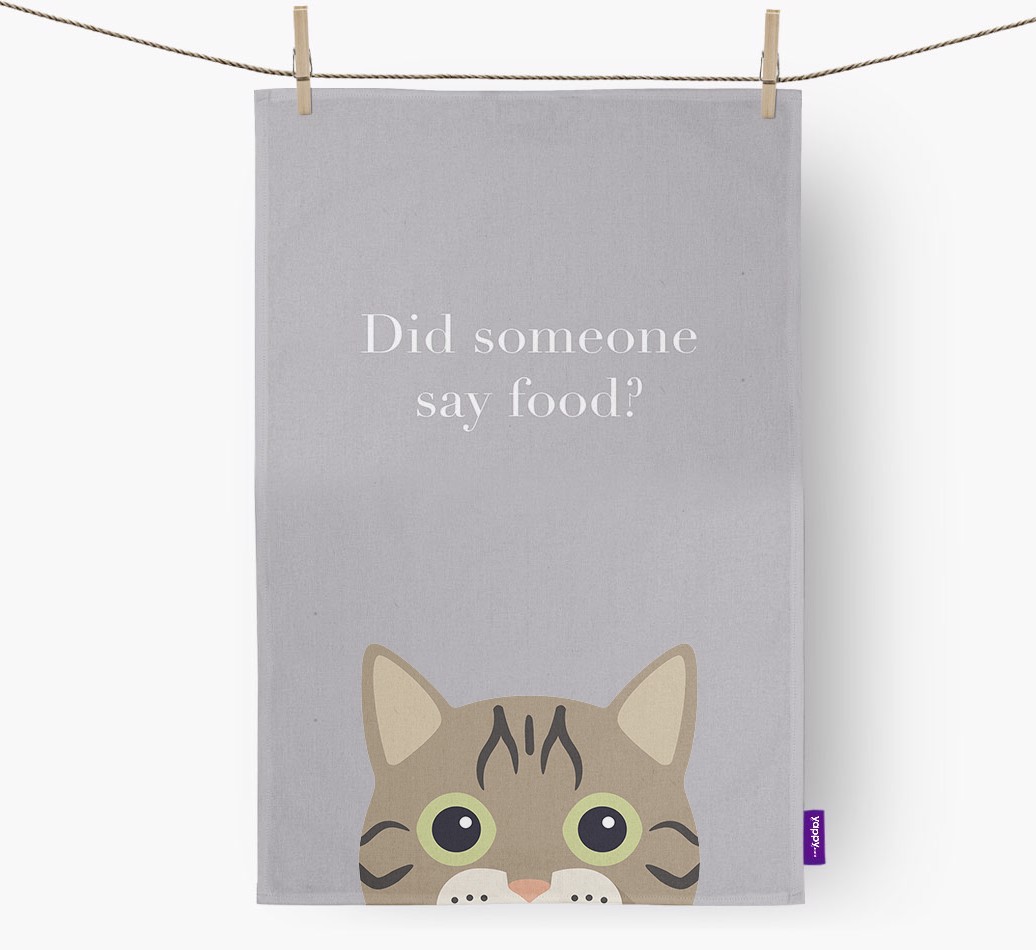 'Did Someone Say Food?' - Personalised {breedFullName} Tea Towel