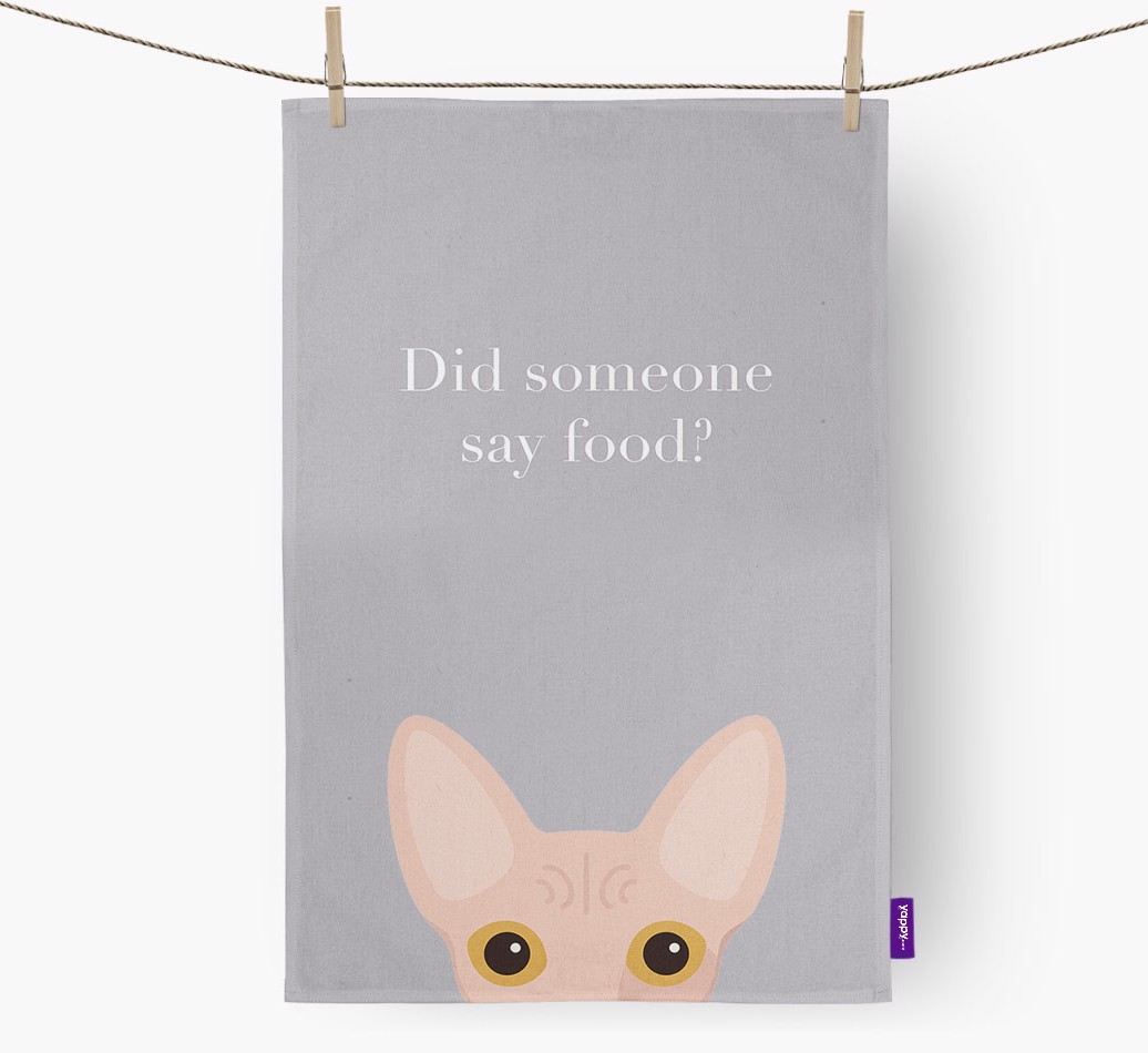 'Did Someone Say Food?' - Personalised {breedFullName} Tea Towel