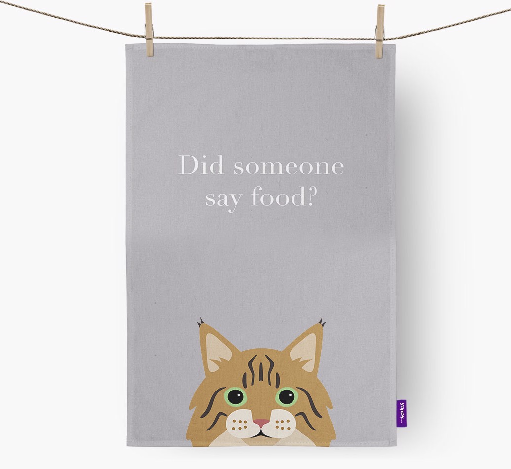 'Did Someone Say Food?' - Personalised {breedFullName} Tea Towel