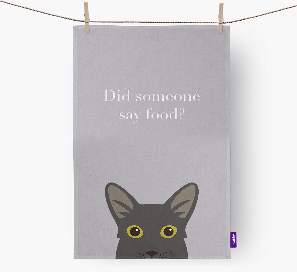 'Did Someone Say Food?' - Personalised {breedFullName} Tea Towel