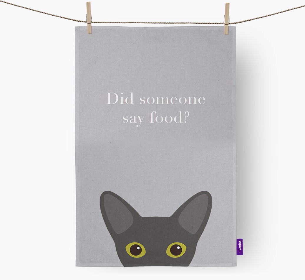 'Did Someone Say Food?' - Personalised {breedFullName} Tea Towel