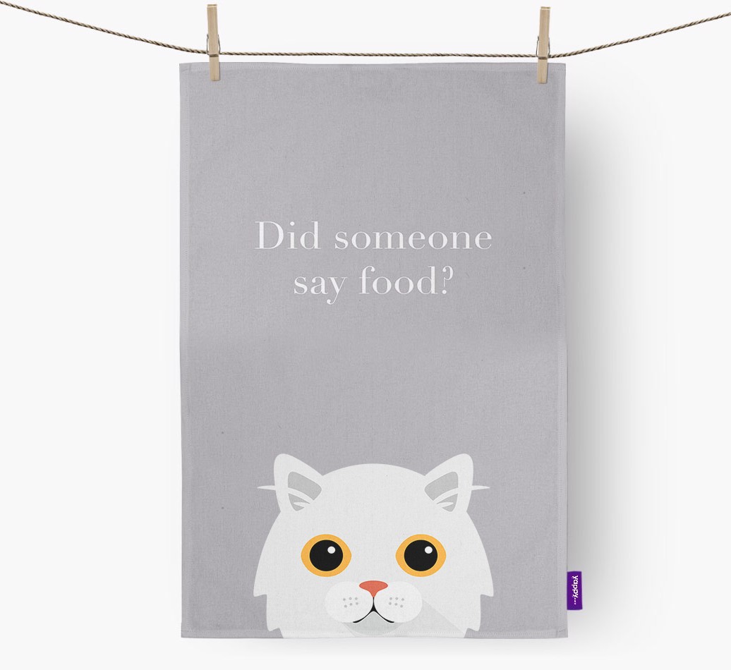'Did Someone Say Food?' - Personalised {breedFullName} Tea Towel