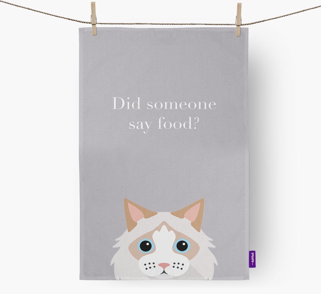 'Did Someone Say Food?' - Personalised {breedFullName} Tea Towel