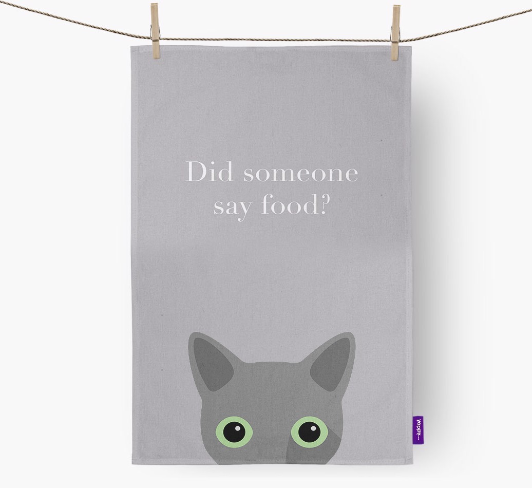 'Did Someone Say Food?' - Personalised {breedFullName} Tea Towel