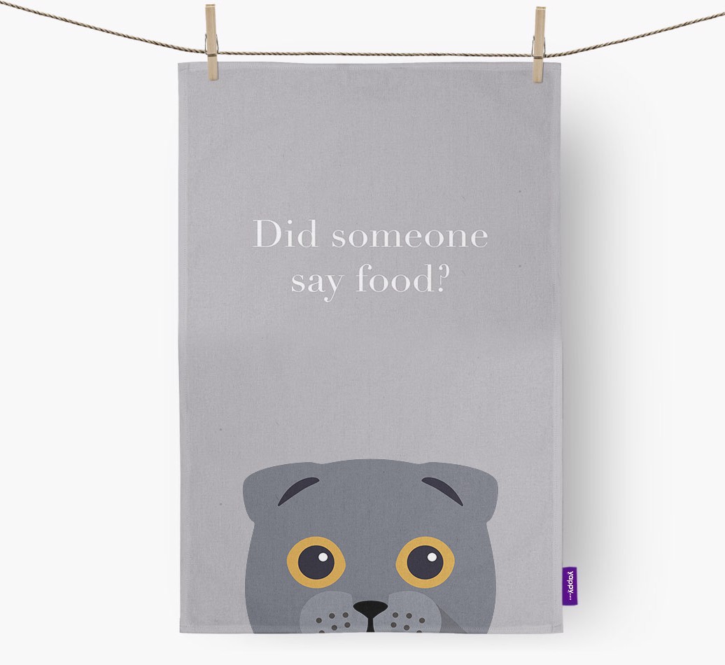 'Did Someone Say Food?' - Personalised {breedFullName} Tea Towel