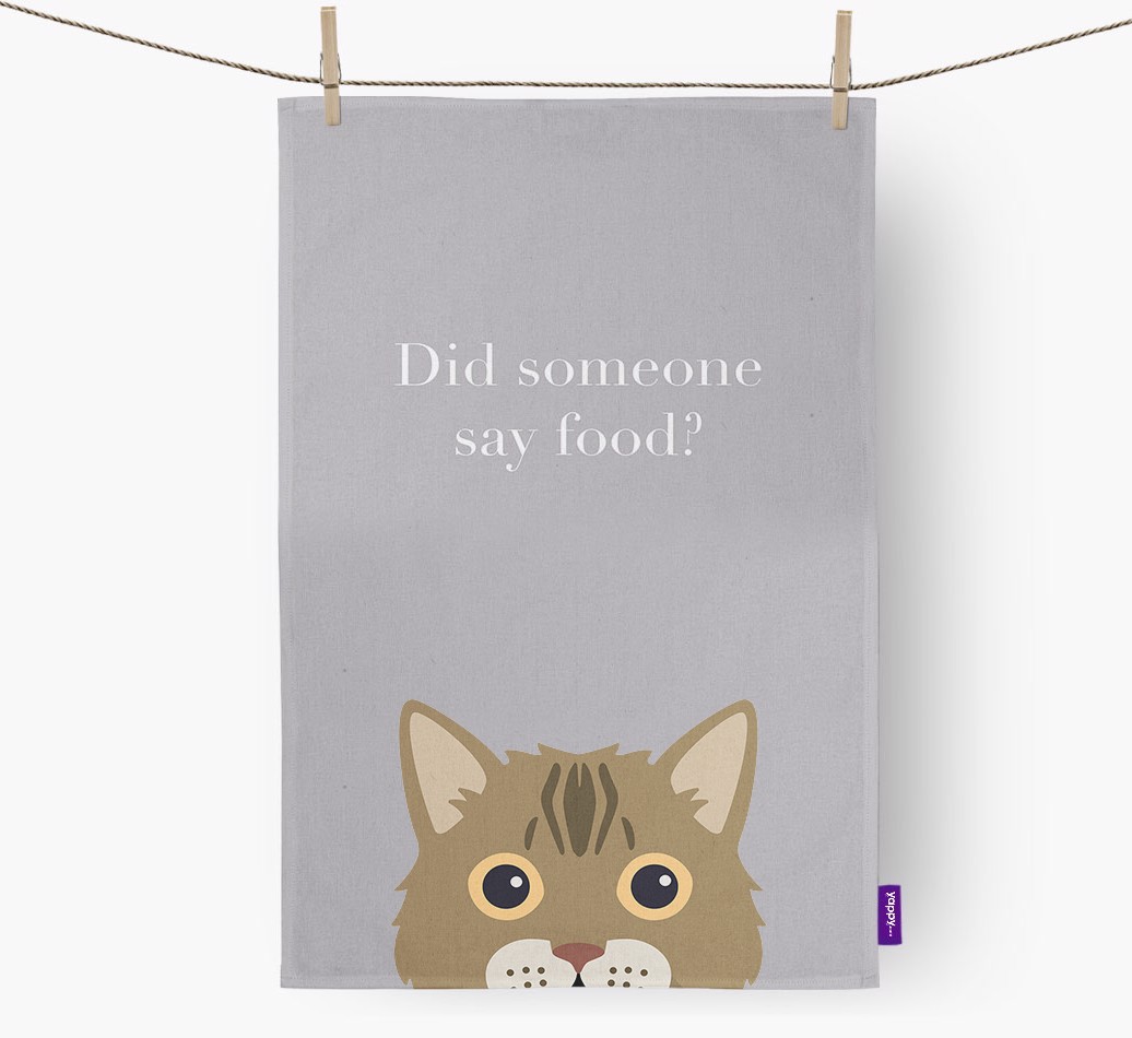 'Did Someone Say Food?' - Personalised {breedFullName} Tea Towel