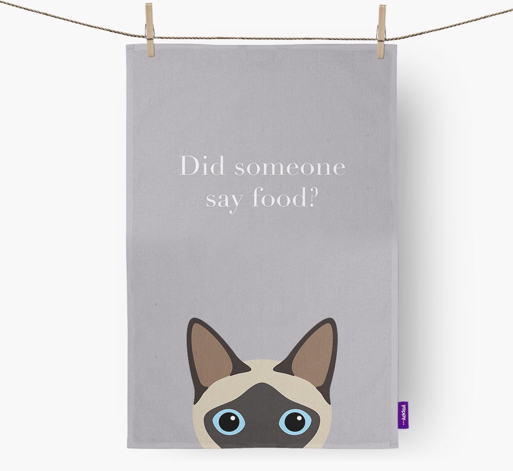 'Did Someone Say Food?' - Personalised {breedFullName} Tea Towel