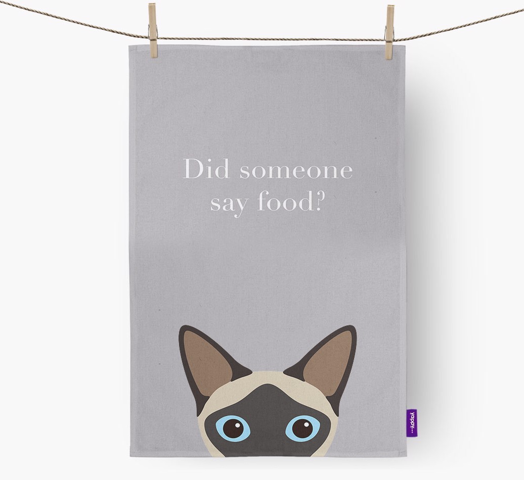 'Did Someone Say Food?' - Personalised {breedFullName} Tea Towel