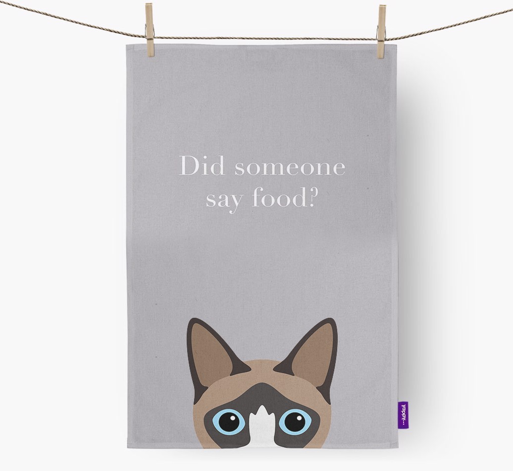'Did Someone Say Food?' - Personalised {breedFullName} Tea Towel