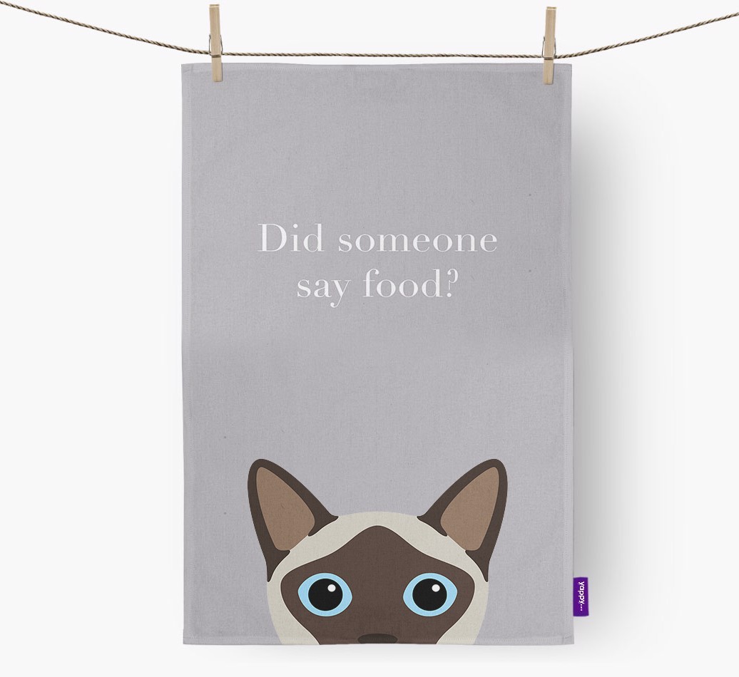 'Did Someone Say Food?' - Personalised {breedFullName} Tea Towel