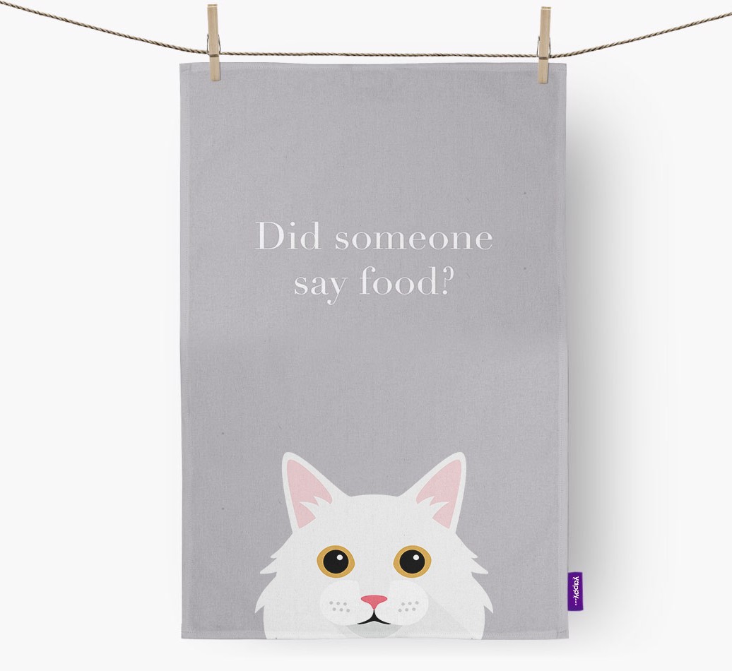 'Did Someone Say Food?' - Personalised {breedFullName} Tea Towel